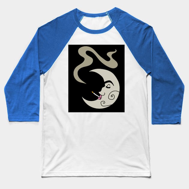 Luminous Moon Half Moon Face Baseball T-Shirt by flofin